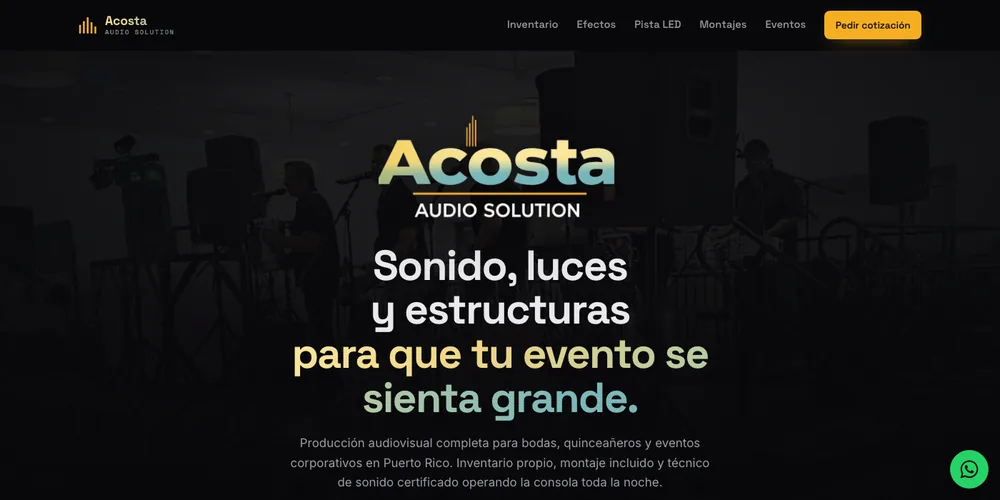 Página de inicio de Acosta Audio Solution
