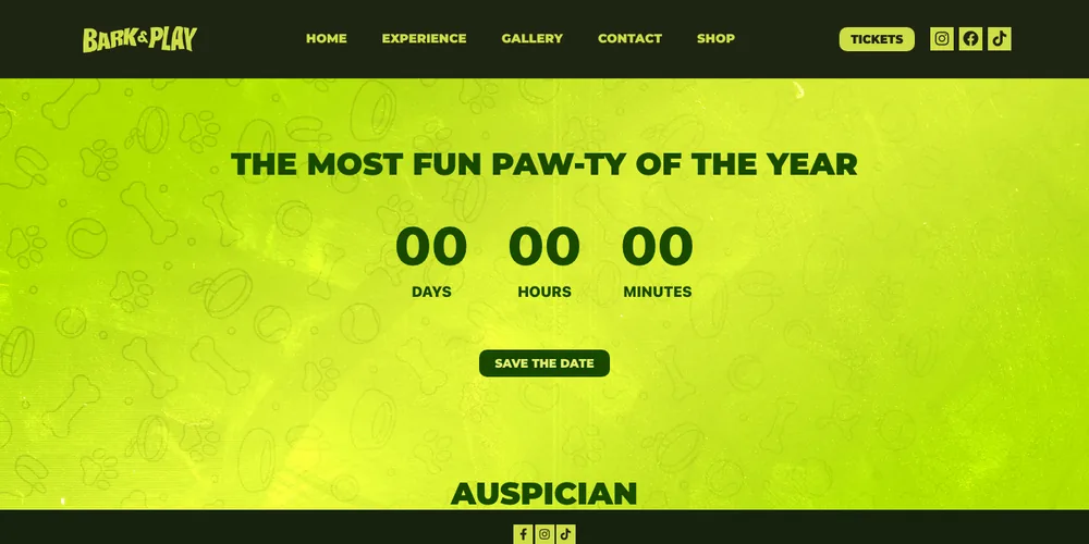Página de inicio de Bark & Play PR