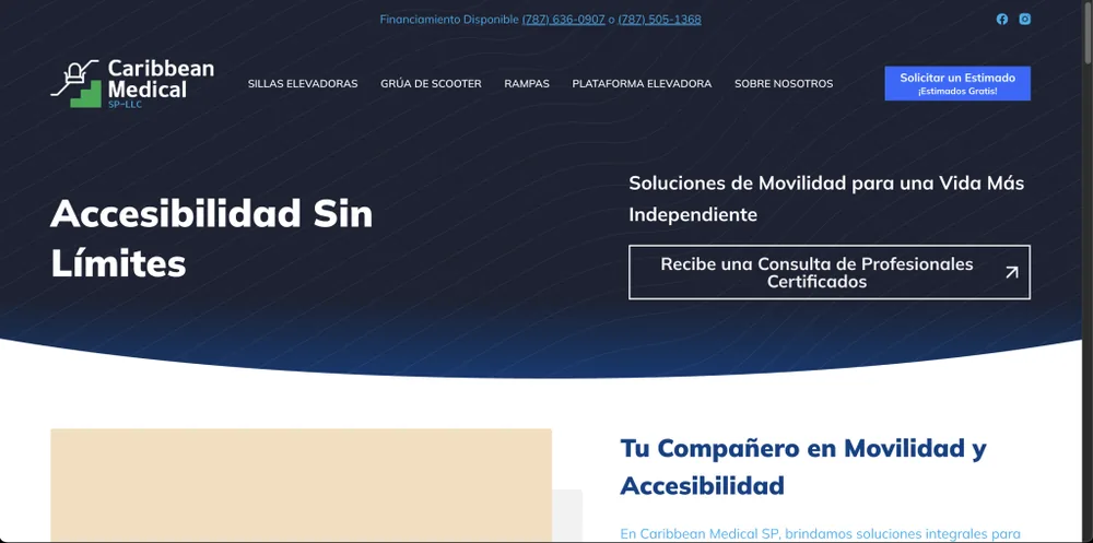 Página de inicio de Caribbean Medical SP