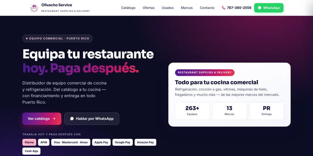 Página de inicio de Olivacho Service