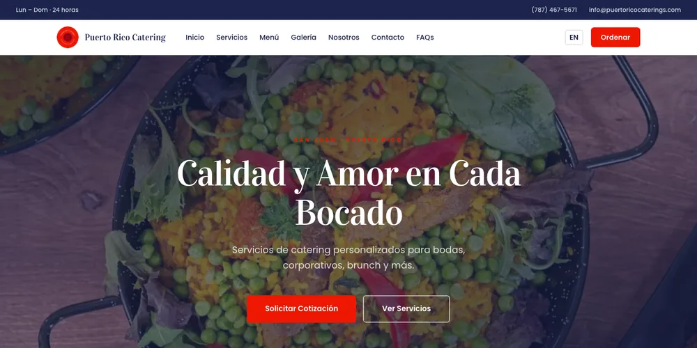 Página de inicio de Puerto Rico Catering